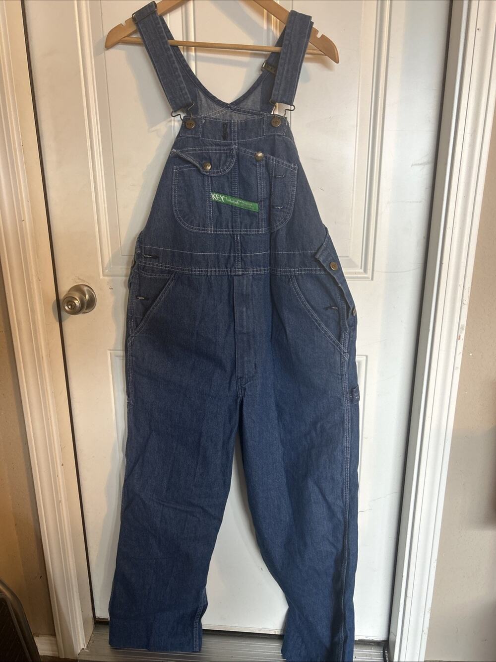 Vintage Key Imperial Overall Aristocrat Denim Bib Workwear Size 43 X 32